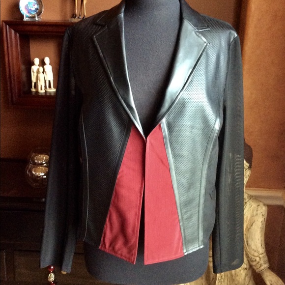 Adore Faux Leather and Sheer Jacket - Picture 2 of 5